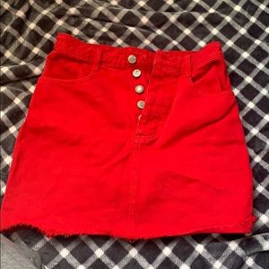 Red brandy Melville jean skirt perfect for summer